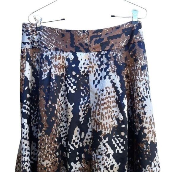 Vtg 90's Worthington Abstract Python Snake Satin Full Circle Skirt Pockets Sz 10 - Picture 10 of 11